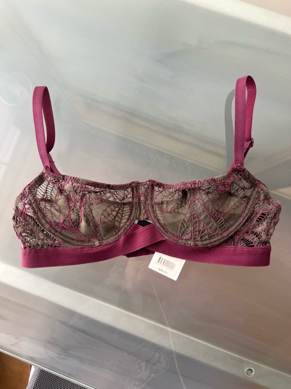 🫒Bohemian Underwire Stetchy Band Bra Olive / Magenta | Else - 32B - Picture 4 of 17